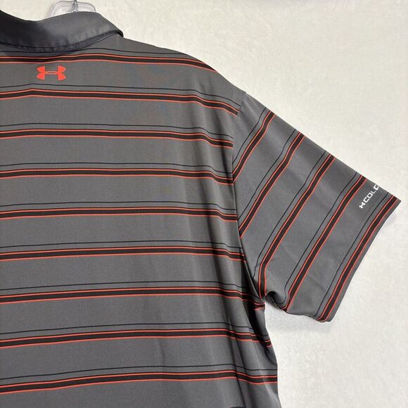 Under Armour Men's Golf Striped Polo Shirt Heatgear Loose Fit Coldblack XL - Picture 12 of 14